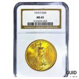 1915-S $20 Gold Double Eagle NGC MS65