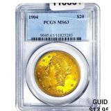 1904 $20 Gold Double Eagle PCGS MS63