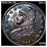 1834 Sm Dt Sm Let Capped Bust Half Dollar CHOICE B
