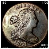 1801 1/000 Draped Bust Large Cent CLOSELY UNCIRCUL