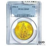 1916-S $20 Gold Double Eagle PCGS MS65