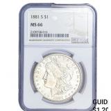 1881-S Morgan Silver Dollar NGC MS66