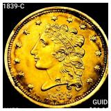 1839-C $2.50 Gold Quarter Eagle CLOSELY UNCIRCULAT