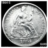 1864-S Seated Liberty Dime HIGH GRADE+