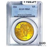 1904 $20 Gold Double Eagle PCGS MS63