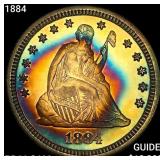 1884 Seated Liberty Quarter GEM PROOF CAM