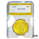 1873 $20 Gold Double Eagle PGA AU58