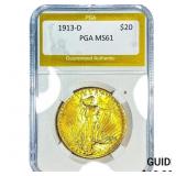 1913-D $20 Gold Double Eagle PGA MS61