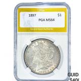 1897 Morgan Silver Dollar PGA MS64