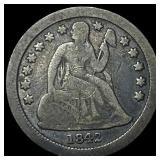 1842-O Silver Seated Liberty Dime LIGHTLY  CIRCUL