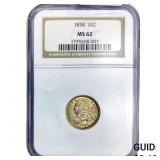 1834 Capped Bust Dime NGC MS62