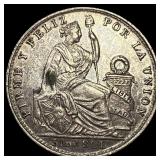 1907JF Peru Silver 1/5 Sol .1447oz ASW