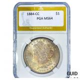 1884-CC Morgan Silver Dollar PGA MS64