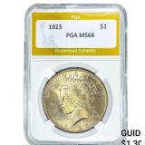 1923 Silver Peace Dollar PGA MS66