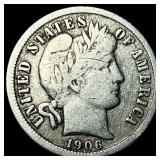 1906-O Silver Barber Dime ABOUT UNCIRCULATED