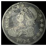 1824 Capped Bust Half Dollar NICELY  CIRCULATED