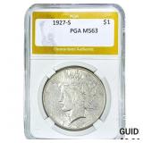 1927-S Silver Peace Dollar PGA MS63