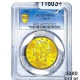 1907 $20 Gold Double Eagle PCGS MS63