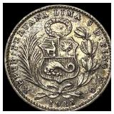 1913 FG Peru Silver Dinero