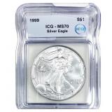 1999 Silver Eagle ICG MS70