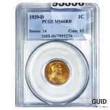 1939-D Wheat Cent PCGS MS66 RD
