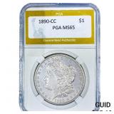 1890-CC Morgan Silver Dollar PGA MS65