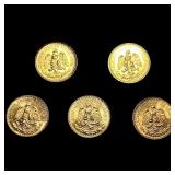 5 1945 2 Pesos Gold