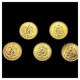 5 1945 2 Pesos Gold