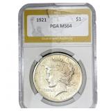 1921 Silver Peace Dollar PGA MS64