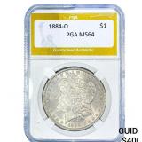 1884-O Morgan Silver Dollar PGA MS64
