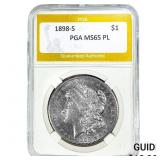1898-S Morgan Silver Dollar PGA MS65 PL