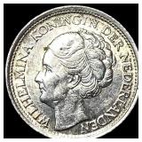 1942P Netherlands Silver 10 Cents