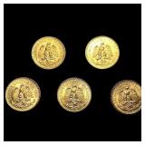 5 1945 2 Pesos Gold