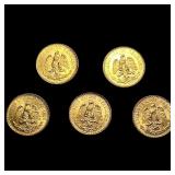 5 1945 2 Pesos Gold