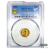 1922 Grant Rare Gold Dollar PCGS MS63 No Star