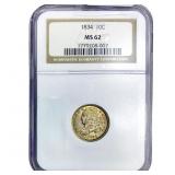 1834 Capped Bust Dime NGC MS62