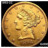 1893-CC $5 Gold Half Eagle UNCIRCULATED