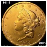 1861-S $20 Gold Double Eagle UNCIRCULATED
