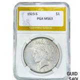 1923-S Silver Peace Dollar PGA MS63