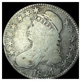 1824 Capped Bust Half Dollar NICELY  CIRCULATED