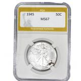 1945 Walking Liberty Half Dollar PGA MS67