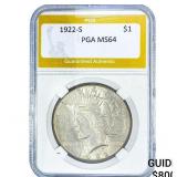 1922-S Morgan Silver Dollar PGA MS64