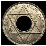 1927 British West Africa Copper Nickel 1/10 Penny