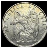 1917 Chile Silver 1 Peso .3472oz ASW
