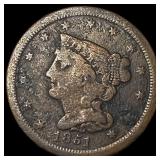 1851 Braided Hair Half Cent NICELY CIRCULATED