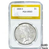 1926-S Silver Peace Dollar PGA MS63