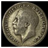 1921 Great Britain Silver 6 Pence