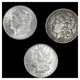[3 Coins] 1896-1900 Morgan Silver Dollar