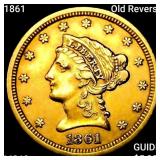 1861 Old Reverse $2.50 Gold Quarter Eagle UNC
