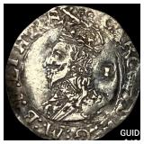 1625-42 England Charles I Silver Hammered Penny